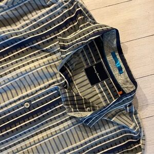Tommy Bahama Blue and White Casual Button Down Shirt XXL